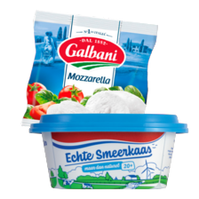 Kaptein echte smeerkaas of Galbani mozzarella